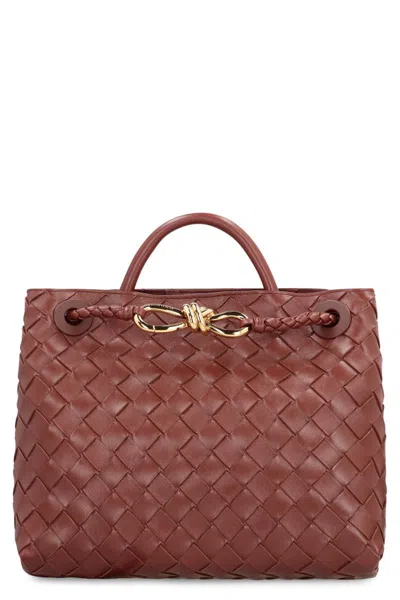 Bottega Veneta Small Leather Bag In Brown