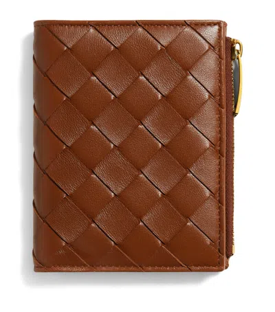Bottega Veneta Small Leather Bifold Wallet In Red