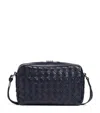 Bottega Veneta Small Leather Classic Intrecciato Camera Bag In Grey