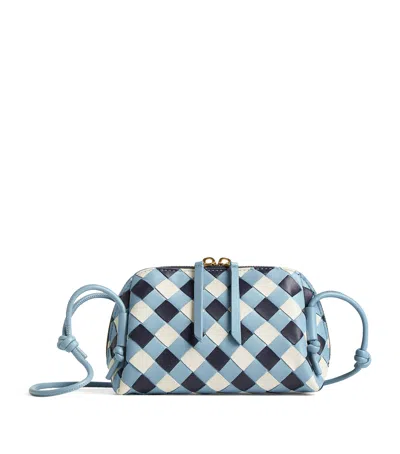 Bottega Veneta Small Leather Concert Pouch In Blue