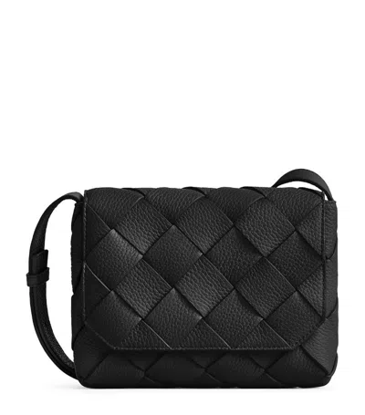 Bottega Veneta Small Leather Diago Cross-body Bag In Black