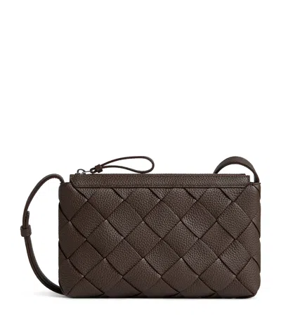 Bottega Veneta Small Leather Diago Messenger Bag In Brown
