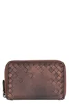 Bottega Veneta Small Leather Flap-over Wallet In Brown