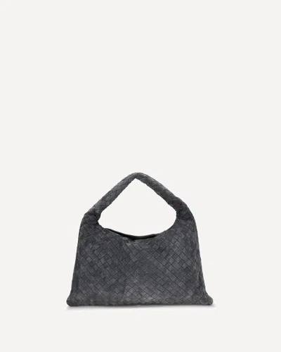 Bottega Veneta Small Leather Hop Shoulder Bag In Gray