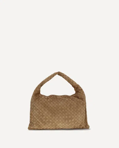 Bottega Veneta Small Leather Hop Shoulder Bag In Sand