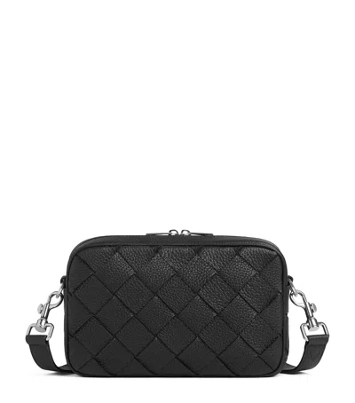 Bottega Veneta Small Leather Intrecciato Camera Bag In Gray