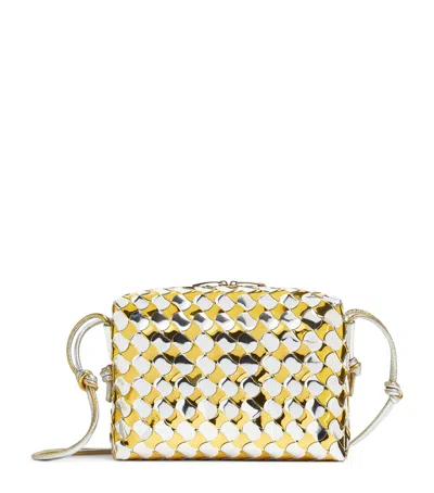 Bottega Veneta Small Leather Loop Cross-body Bag In Silver