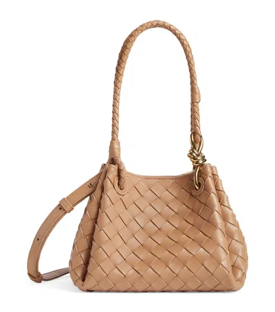 Bottega Veneta Small Leather Parachute Shoulder Bag In Neutral