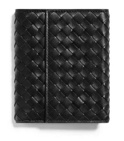 Bottega Veneta Intrecciato Piccolo Small Bi-fold Zipped With Flap In Black