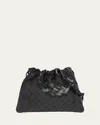Bottega Veneta Small Leather Pouch Crossbody Bag In Black