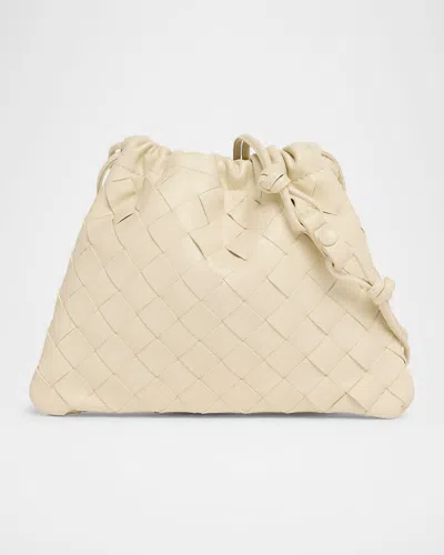 Bottega Veneta Small Leather Pouch Crossbody Bag In Gray