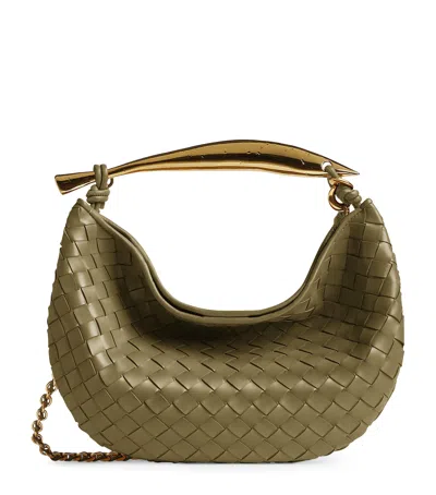 Bottega Veneta Small Leather Sardine Shoulder Bag In Gray