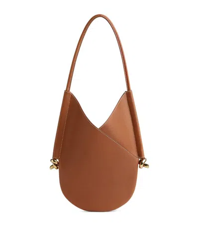 Bottega Veneta Solstice Small Embellished Leather Shoulder Bag In Light Wood