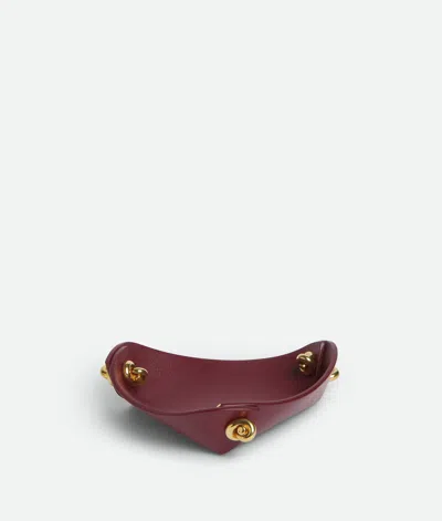 Bottega Veneta Small Leather Tray With Metal Knots In Barolo