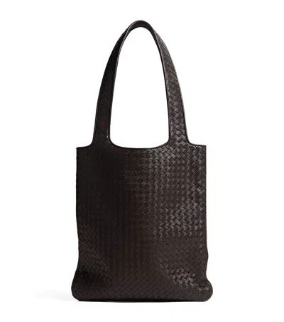 Bottega Veneta Small Leather Veneto Tote Bag In Brown