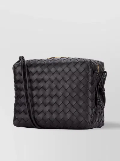 Bottega Veneta Small Leather Weave Bag In Black