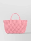 Bottega Veneta Mini Cabat Intrecciato Shoulder Bag In Pink