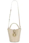 Bottega Veneta Small Liberta Bucket Bag In Ecru & Muse Brass