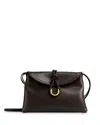 Bottega Veneta Dark Brown Leather Small Liberta Crossbody Bag In Fondant/brass