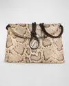 Bottega Veneta Small Liberta Double Flap Python Crossbody Bag
