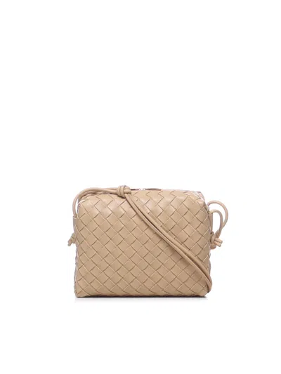 Bottega Veneta Small Loop Camera Bag In Almond-gold