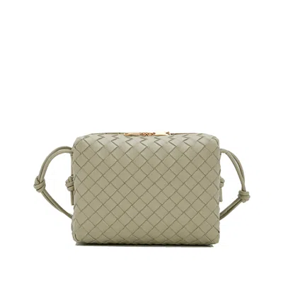 Bottega Veneta Womens Travertine-gold Loop Small Leather Cross-body Bag In Green