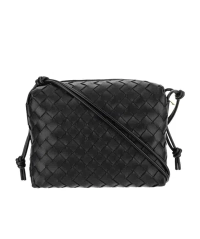Bottega Veneta Small Loop Crossbody Bag In Black