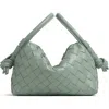 Bottega Veneta Small Loop Intrecciato Leather Crossbody Bag In 3401 New Sauge-m Brass