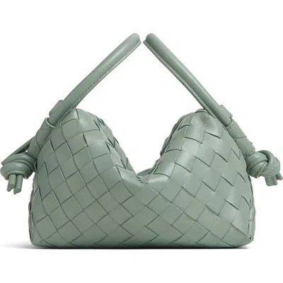 Bottega Veneta Small Loop Intrecciato Leather Crossbody Bag In 3401 New Sauge-m Brass