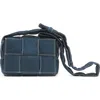 Bottega Veneta Small Padded Cassette Bag In 3493 Deep Blue/ White