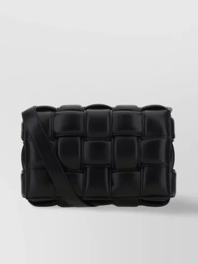Bottega Veneta Padded Cassette Bag In Black Gold