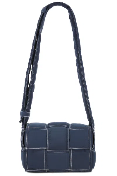 Bottega Veneta Small Padded Tech Cassette In Deep Blue/white