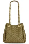 Bottega Veneta Small Parachute Bag In Algae & Muse Brass