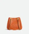 Bottega Veneta Small Parachute Leather Shoulder Bag In Burned Orange