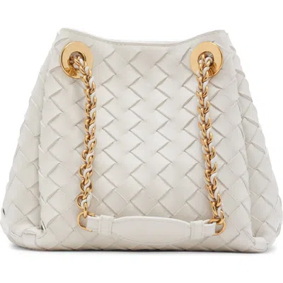 Bottega Veneta Small Parachute Leather Shoulder Bag In White