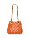Bottega Veneta Small Parachute Leather Shoulder Bag In Burned Orange/brass