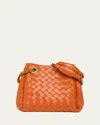 Bottega Veneta Small Parachute Leather Shoulder Bag In Burned Orange/brass