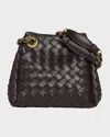 Bottega Veneta Black Intrecciato Leather Two-way Handbag In Fondant