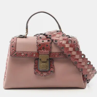 Pre-owned Bottega Veneta Small Piazza Bag In Pink