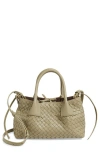 Bottega Veneta Andiamo Parachute Small Intrecciato Leather Shoulder Bag In 3055 Travertine/fond- M B