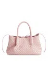Bottega Veneta Pinacoteca Small Intrecciato Leather Tote Bag In Rose/barolo/brass