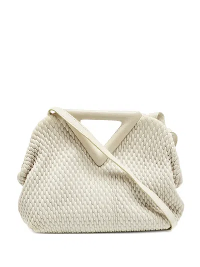 Pre-owned Bottega Veneta Small Point Leather Cross Body Bag In Neutral