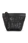 Bottega Veneta Small Leather Prism Pouch In Black & Gold