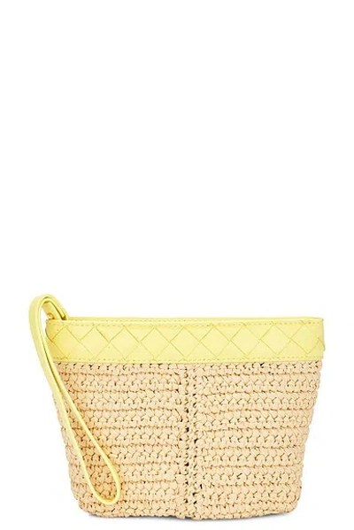 Bottega Veneta Flip Flap Small Prism Pouch In Natural/yellow