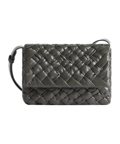 Bottega Veneta Small Rumple Messenger Knitted Crossbody Bag In Black