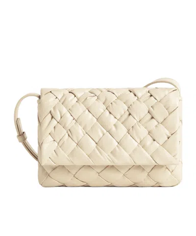 Bottega Veneta Small Rumple Messenger Shoulder Bag In Sea Salt