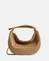 Bottega Veneta Sardine Medium Leather Shoulder Bag In Beige