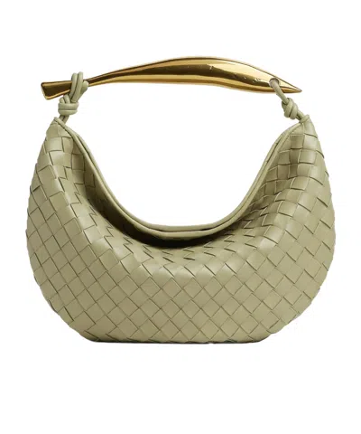 Bottega Veneta Womens Travertine Brass Sardine Large Leather Top-handle Bag