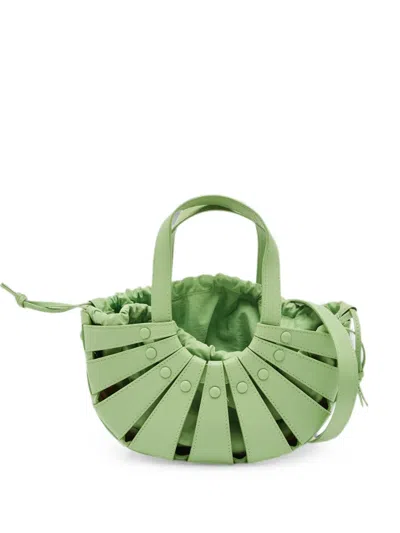 Pre-owned Bottega Veneta Small Shell Tote Bag In Green