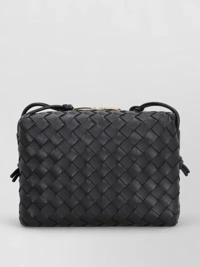 Bottega Veneta Small Shoulder Bag Intreccio Leather Knots In Black